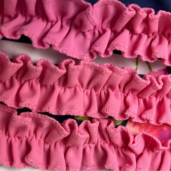 Ruffle Butts Floral Stripe Long Sleeve One Piece 2T Nautical Preppy Beach Coasts - Picture 9 of 9